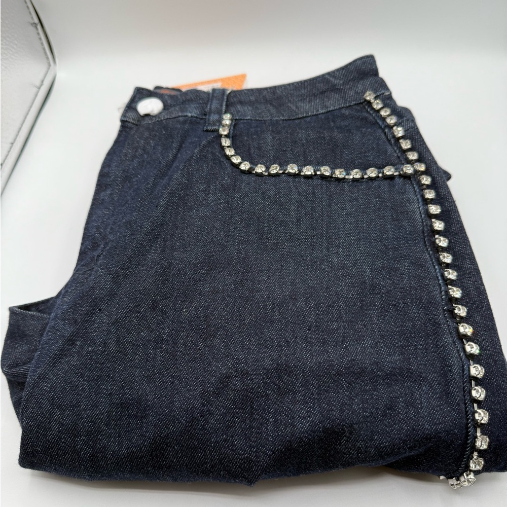 Embellished Dark Blue Jeans